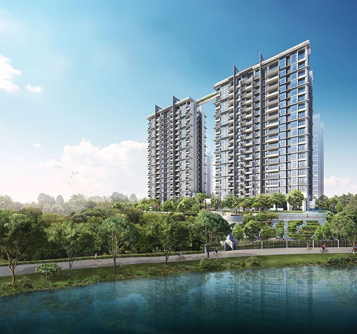 Riverbank@Fernvale (artist’s impression photos) promotes an outdoor living environment where residents can experience a variety of outdoor activities.
